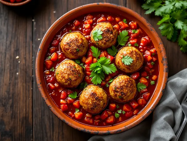 Albondigas en salsa cu chiftele și sos roșu