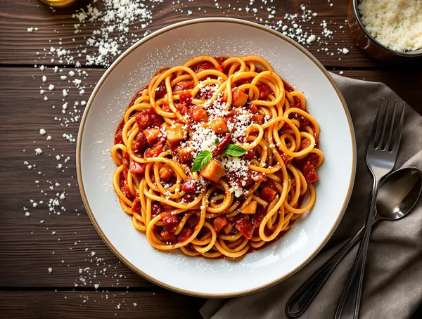 Amatriciana cu pancetta și pecorino