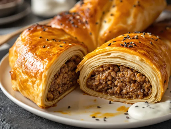 Börek cu carne de vită și ceapă