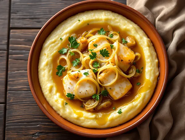Baccalà alla vicentina cu polentă