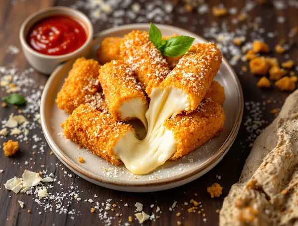 Bilețe de mozzarella în aluat crocant prăjit