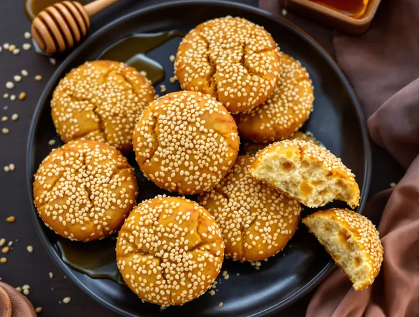 Biscuiți crocanți cu susan și miere