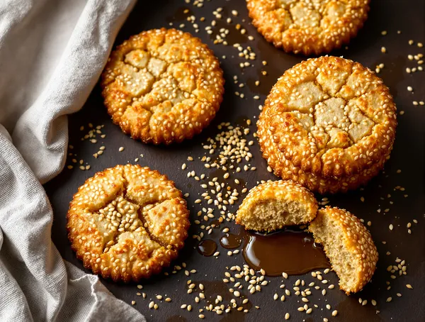 Biscuiți crocanți cu susan și miere