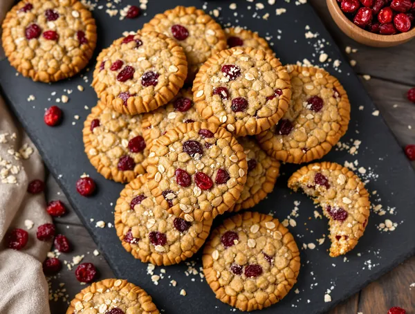 Biscuiți fără gluten cu ovăz și merișoare