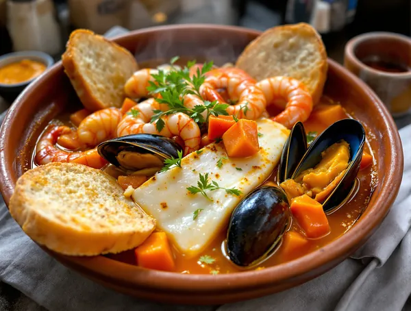 Bouillabaisse de Marsilia cu Croutons și Rouille