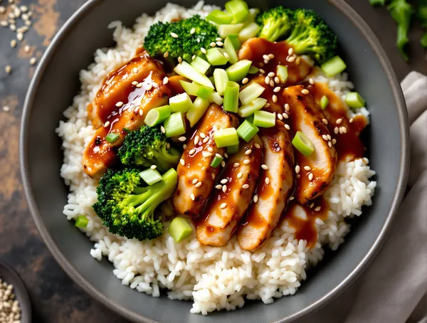 Bowl teriyaki cu pui și broccoli
