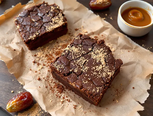 Brownie fără zahăr cu curmale și cacao