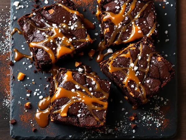 Brownies cu caramel sărat și fudge