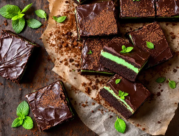 Brownies cu mentă și ciocolată