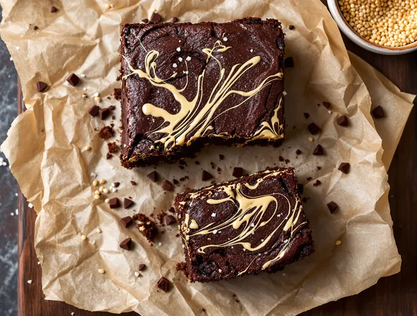 Brownies cu tahini și ciocolată neagră