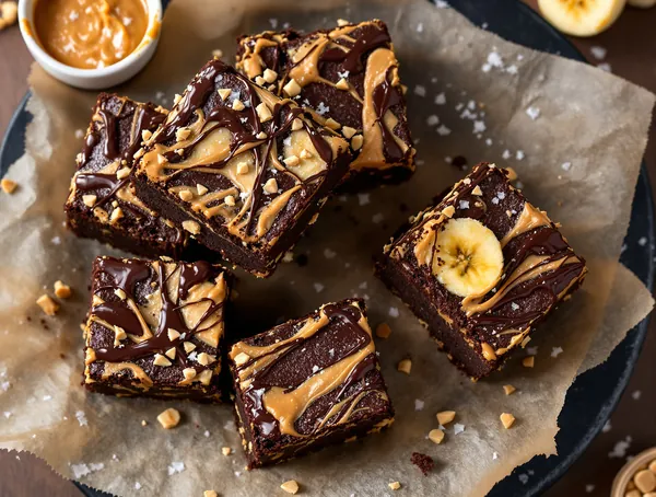 Brownies cu unt de arahide și banane