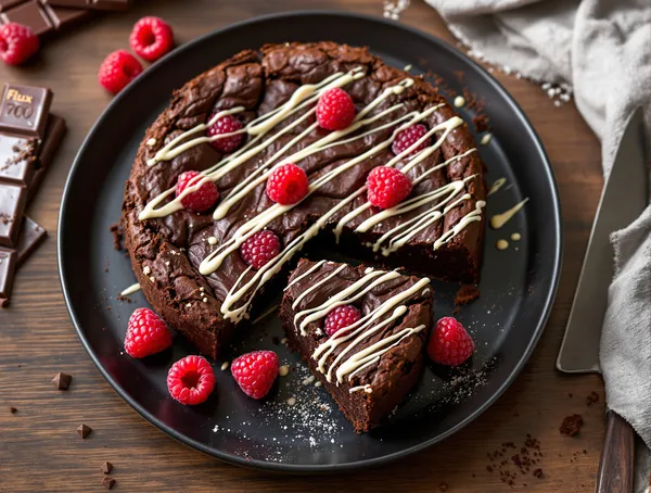 Brownies cu zmeură și ciocolată albă