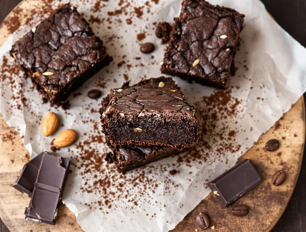 Brownies fără gluten cu migdale și cafea