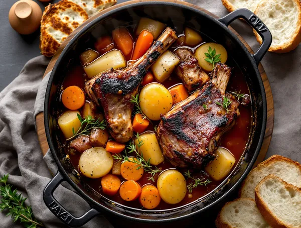 Bujenina la ceaun cu carne de porc afumată
