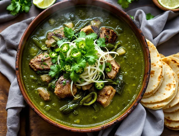 Carne en salsa verde cu coriandru și vin