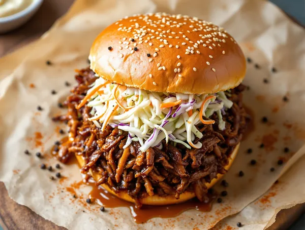 Carolina Pulled Pork Sandwich cu Coleslaw