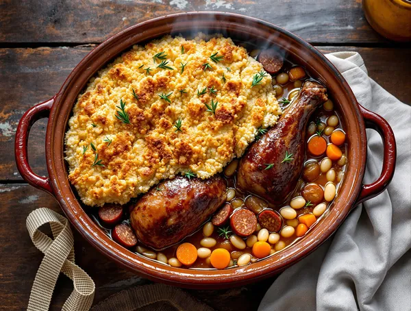 Cassoulet cu rață confitată și fasole