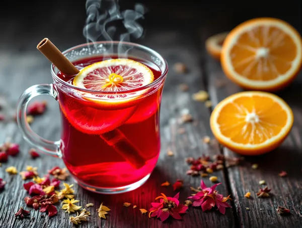 Ceai de hibiscus cu citrice și miere