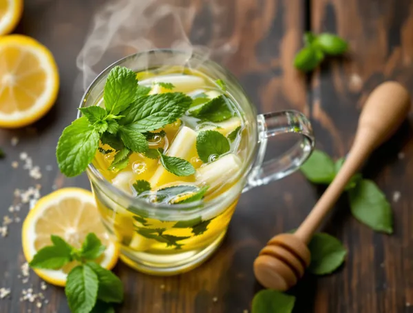 Ceai de mentă și busuioc cu lemon grass