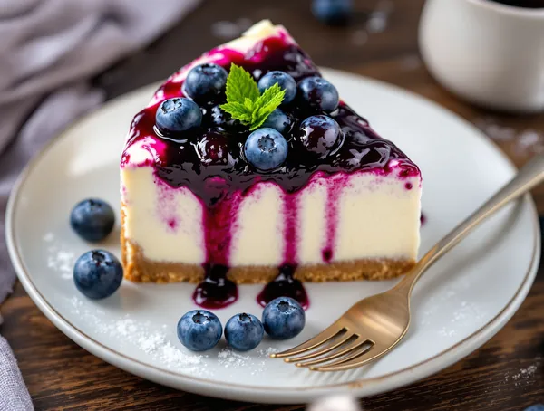 Cheesecake cu afine și biscuit graham