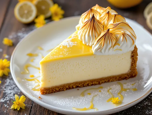 Cheesecake cu lemon curd și bezea