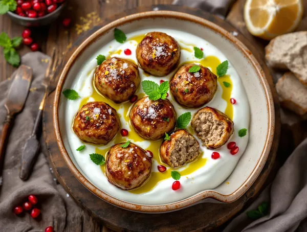 Chifteluțe de miel cu sos de iaurt și mentă