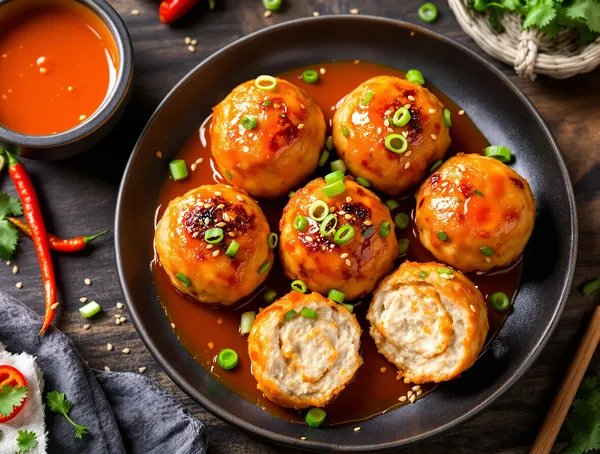 Chifteluțe de pui cu sos sweet chili asiatic