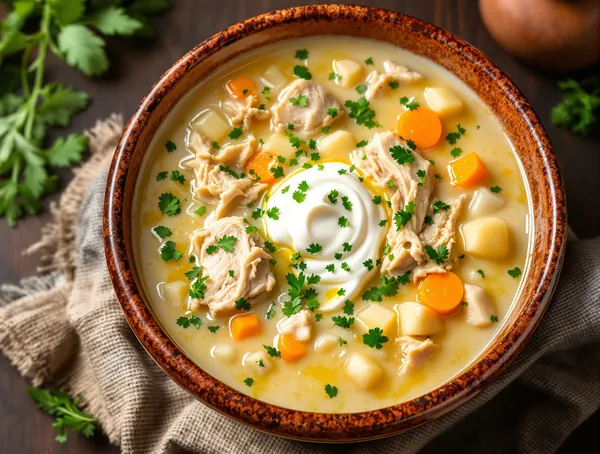 Ciorbă de curcan cu legume și smântână