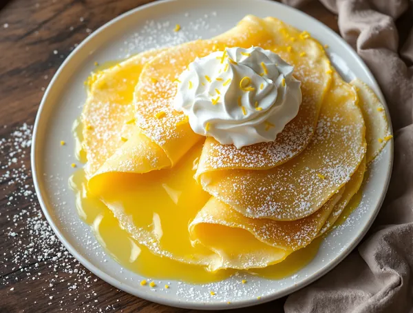 Clătite cu lemon curd și frișcă