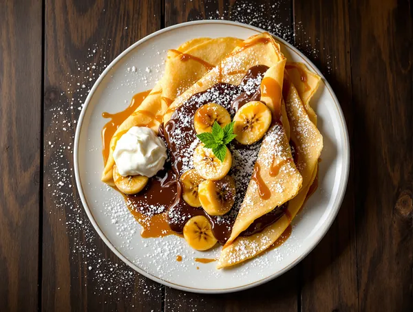 Clătite cu Nutella și banane caramelizate