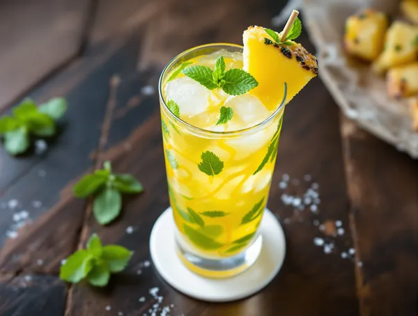 Cocktail de ananas cu mentă și lime