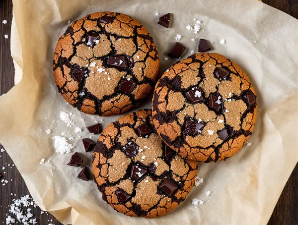 Cookies cu ciocolată neagră și sare de mare