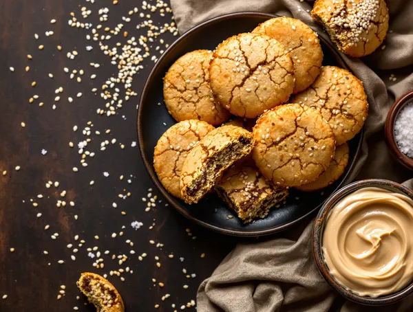 Cookies cu tahini și susan