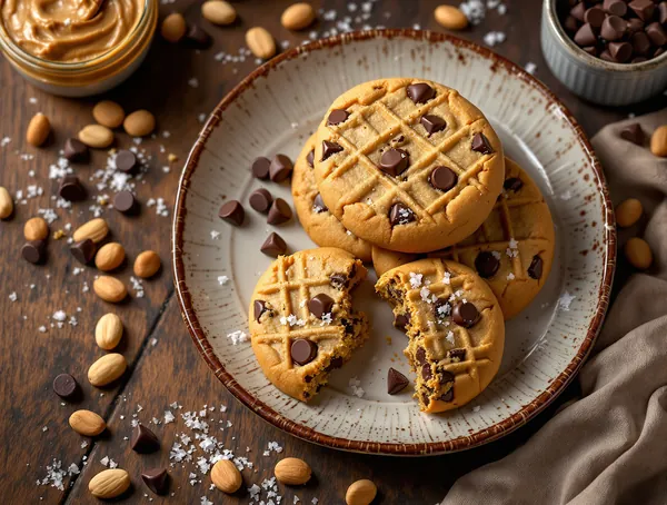 Cookies cu unt de arahide și ciocolată