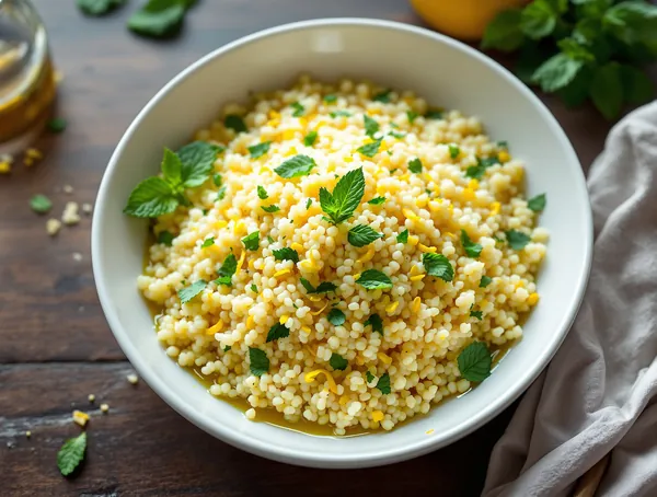 Couscous cu mentă și lămâie
