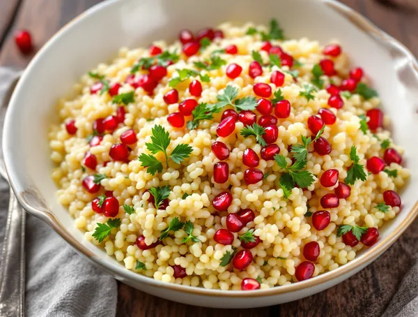 Couscous cu rodie și ierburi proaspete