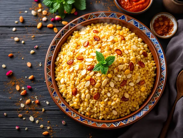 Couscous marocan cu stafide și migdale
