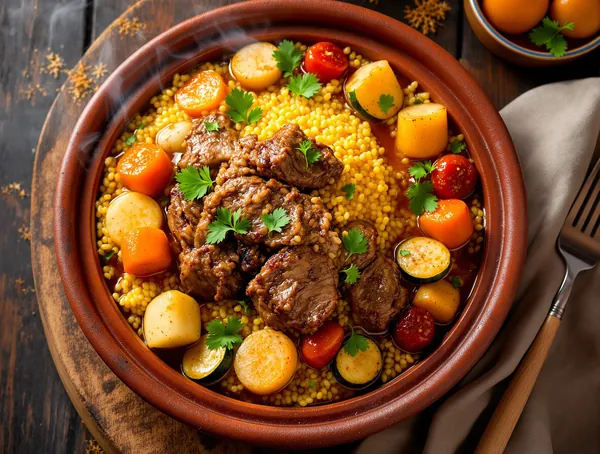 Couscous regal cu legume și carne de berbec