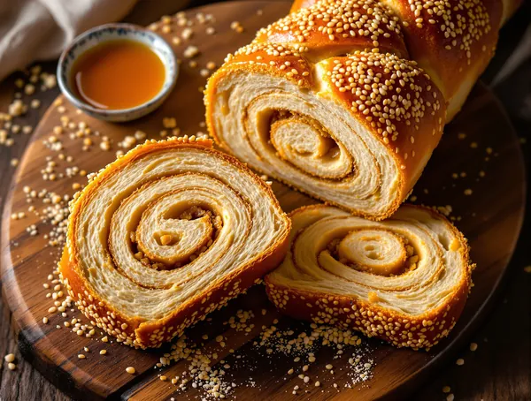 Cozonac cu halva și susan