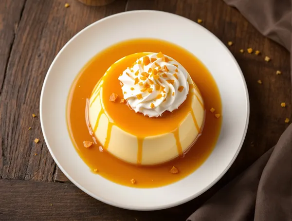 Cremă de zahăr ars cu caramel și frișcă bătută