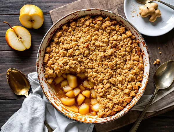 Crumble cu pere și ghimbir