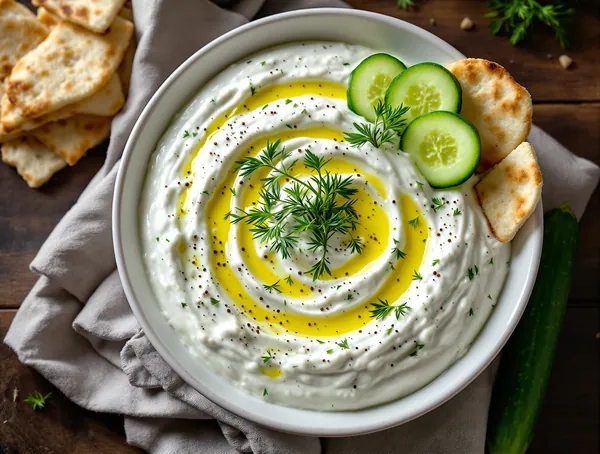 Dip de tzatziki cu castraveți și usturoi