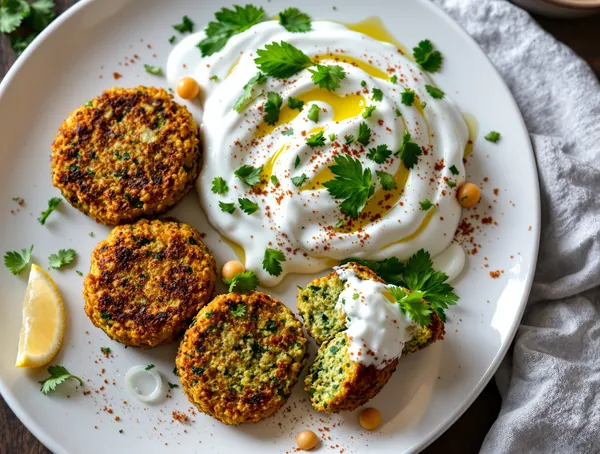 Falafel cu sos de iaurt și mentă