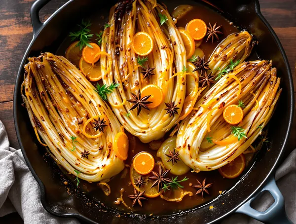 Fenicul caramelizat cu portocală și anason