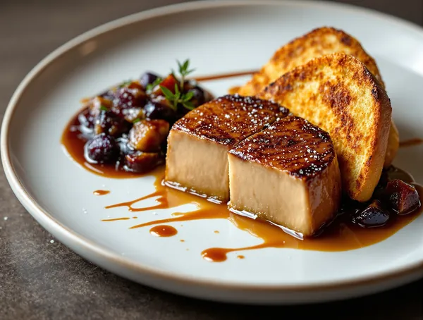 Foie gras cu compot de smochine și brioche prăjită