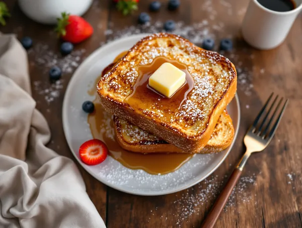 French toast cu scorțișoară și sirop de arțar