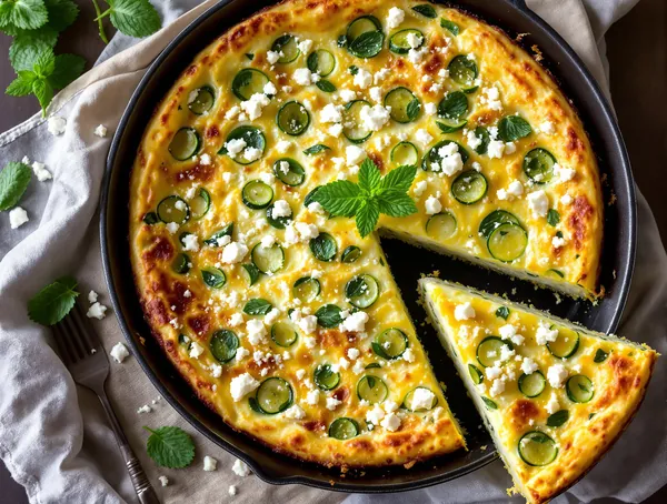 Frittata cu dovlecei și mentă