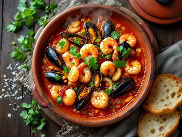 Frutti di mare alla buzara cu vin alb
