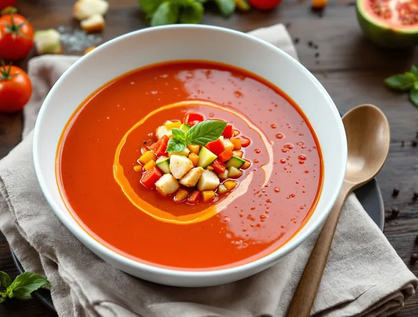 Gazpacho Andaluz cu Roșii și Ardei