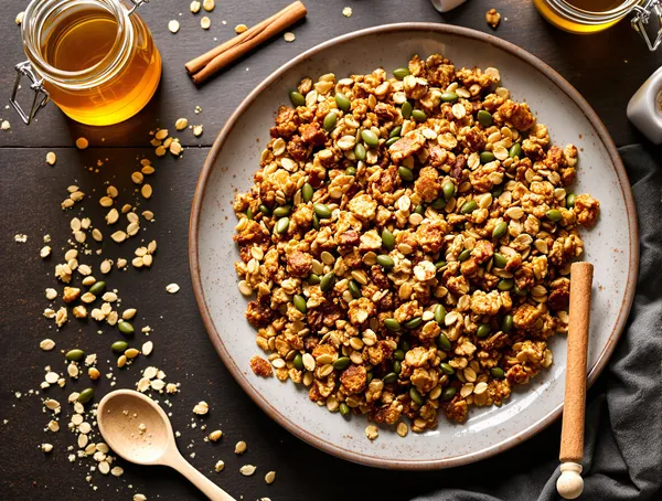 Granola cu semințe de dovleac și scorțișoară